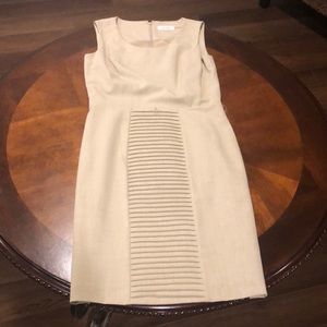Calvin Klein Pleated Textured Sheath Dress Size 6